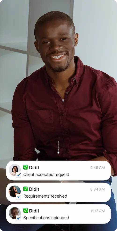 a business owner seeing messages from the Didit app